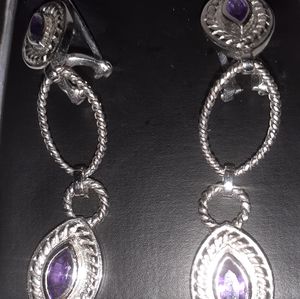 Gorgeous 925 amethyst dangling earrings.